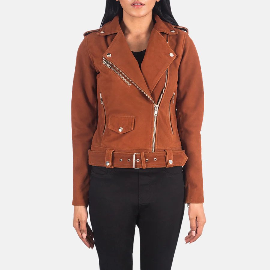Alison Green Leather Biker Jacket