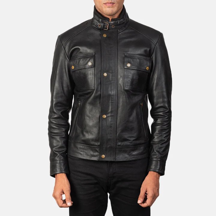 Darren Brown Leather Biker Jacket