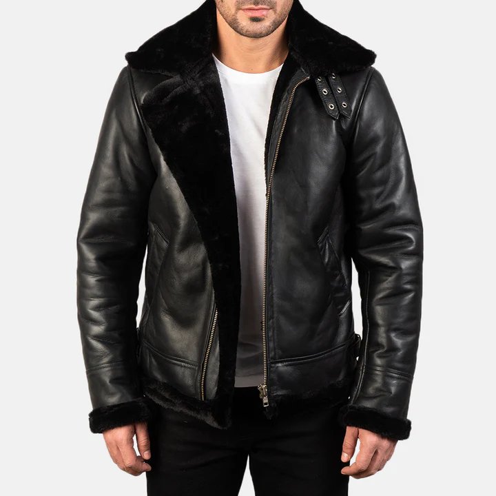 Francis B-3 Brown & Cream Leather Bomber Jacket