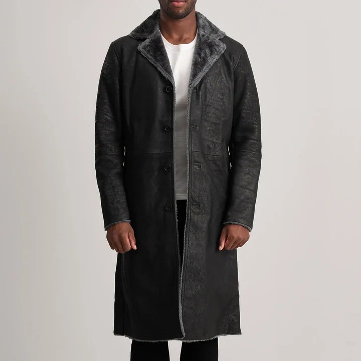 Kolby Brown Suede Shearling Coat