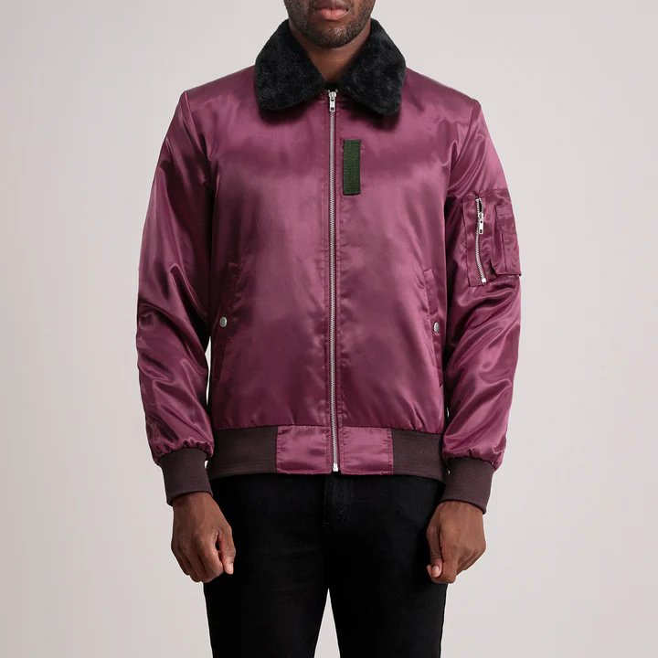 Clyde B-15 Maroon Bomber Jacket