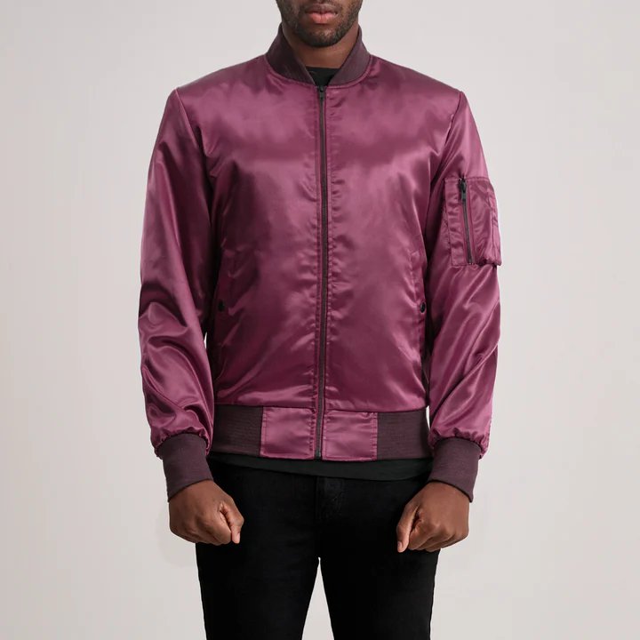 Quinton MA-1 Maroon Bomber Jacket