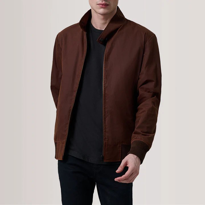 Morrison Brown Canvas Bomber Jacket