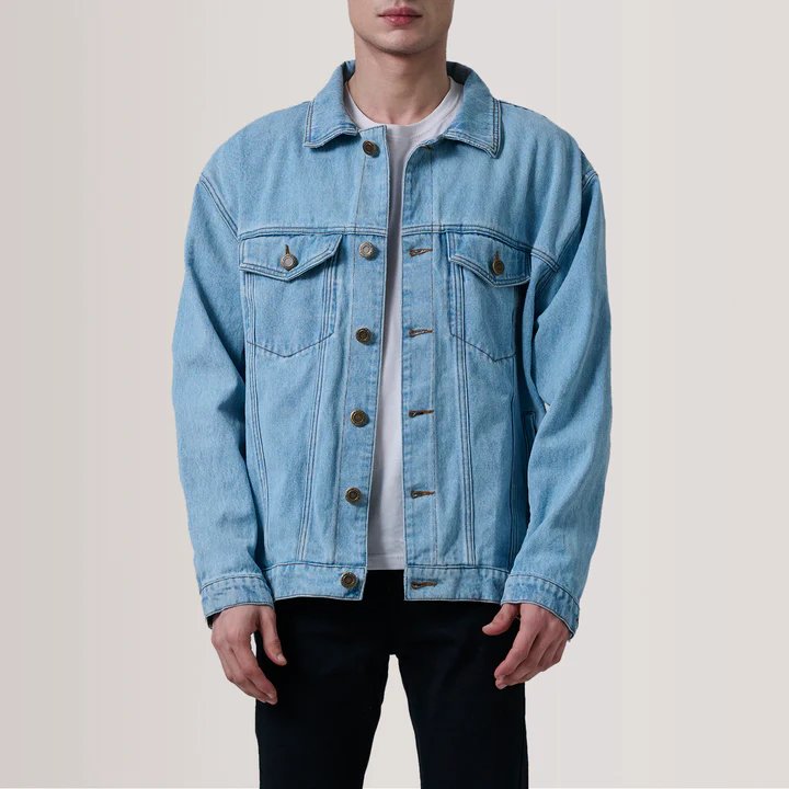 Eddie Light Blue Oversized Denim Trucker Jacket