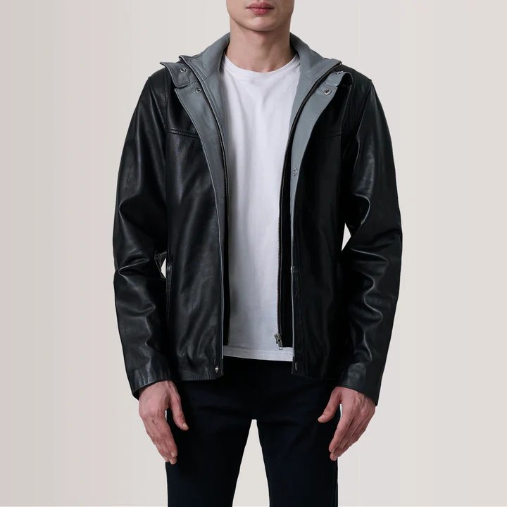 Henrik Black Leather Cafe Racer