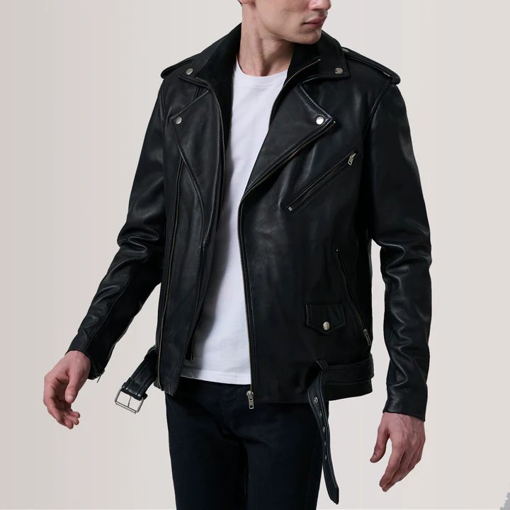Kole Black Leather Double Rider Jacket